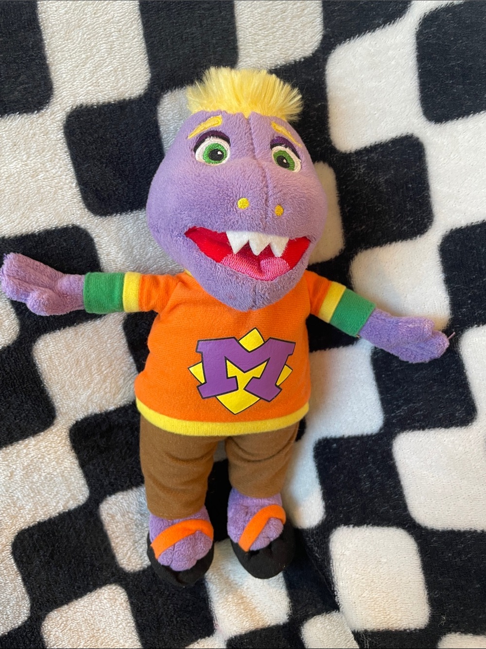 Purple Monster Plush Toy with Orange Shirt - Kids Toy